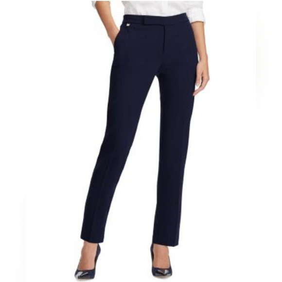 Lauren Ralph Lauren Pants - Lauren Ralph Lauren Deep Navy Straight Leg Crop Ankle Pants Sz Large Career